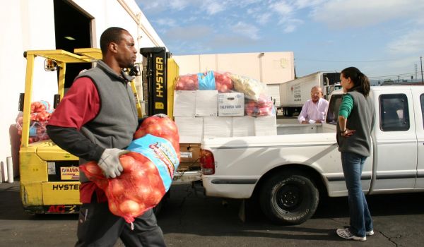 food bank parking lot