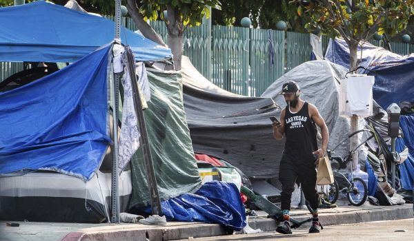 Homeless encampment in California