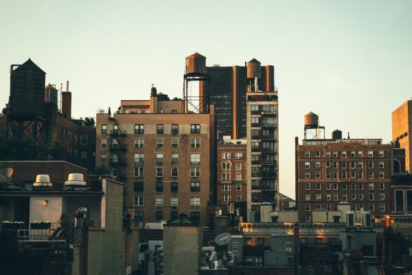 Townhome buildings with the sky in the background